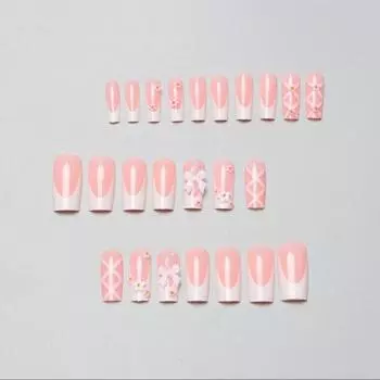 24 шт. съемные накладные ногти средней длины в стиле балета, модный маникюрный инструмент для маникюра