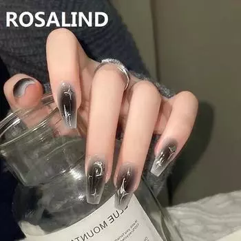24 шт. съемные накладные ногти в стиле балерины, носимые накладные ногти, полное покрытие, длинные кончики ногтей, маникюрный инструмент, пресс на ногтях