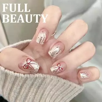 24 шт. съемные накладные ногти в стиле балерины, носимые накладные ногти, полное покрытие, длинные кончики ногтей, маникюрный инструмент, пресс на ногтях