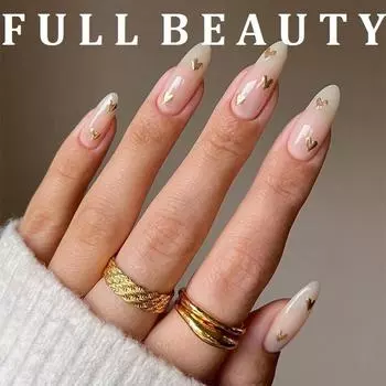 24 шт. съемные накладные ногти в стиле балерины, носимые накладные ногти, полное покрытие, длинные кончики ногтей, маникюрный инструмент, пресс на ногтях 1 Box ( 24pcs )