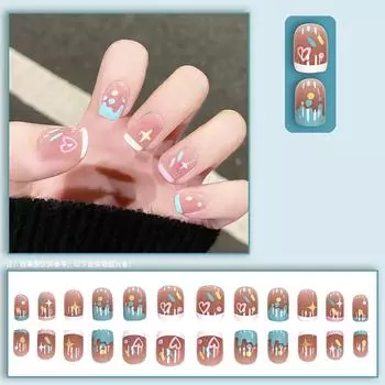 24 шт. съемных накладок на День святого Валентина в комплекте с 2 мл клея E