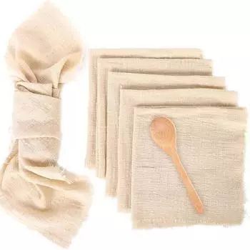 24 шт. салфеток с бахромой бежевого цвета 16 x 16 дюймов, хлопковая салфетка ручной работы для свадеб, вечеринок, детского душа, ресторанных украшений