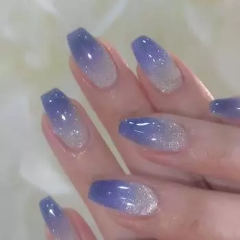 24 шт. Синий градиентный кошачий глаз Advanced Wear Nail Film Ballet Nail