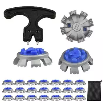 24 шт. сменные шипы для гольфа синие сменные шипы противоскользящие легко надевать и снимать вспомогательные средства для тренировок по гольфу спортивная обувь для