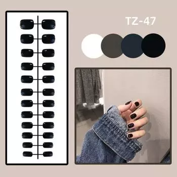 24 шт., сплошные цветные накладные ногти с полным покрытием, мини-накладные ногти с короткой квадратной головкой, женские накладные ногти 11-zh62-1-22