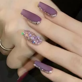 24 шт. текстура скраб виноград фиолетовый темперамент Muse средний и длинный нейл-арт элемент продвинутый флэш балетный ноготь износ ногтей