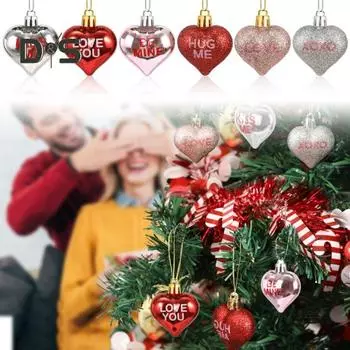 24 шт. Украшения в форме сердца ко Дню святого Валентина, многослойные подвесные безделушки в форме сердца для украшения потолка, свадьбы, годовщины, вечеринки 24PCS