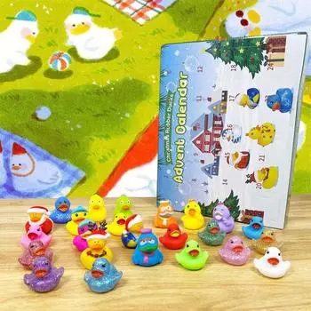 24 шт. Утиный Адвент-календарь, набор игрушек для ванной, обратный отсчет до Рождества, 24-дневный календарь обратного отсчета