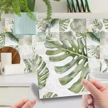 24 шт. Винтажная плитка для гостиной, кухни, ванной, лестницы, самоклеящаяся съемная пленка, шлифовальные настенные наклейки 15x15cm