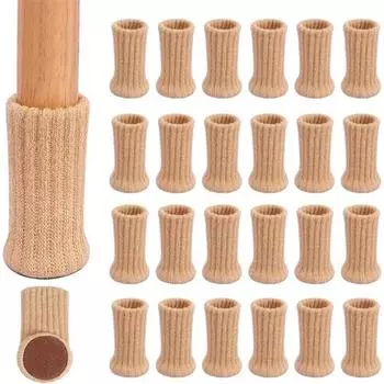 24 шт. Защитные накладки на ножки стульев, носки для ножек стульев, высокоэластичные, с противоскользящими накладками, толстые накладки на ножки стульев, набор накладок для мебели чёрный