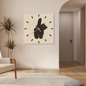 24 см креативные настенные часы в скандинавском стиле, бесшумные, не тикают, часы с декором из кошек для гостиной, спальни, кабинета, украшения на открытом воздухе