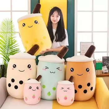 24 см Подушка для чая с молоком Kawaii Мягкая плюшевая игрушка Boba Tea Plushie Игрушка для детей Игрушки Подарки на день рождения 24CM