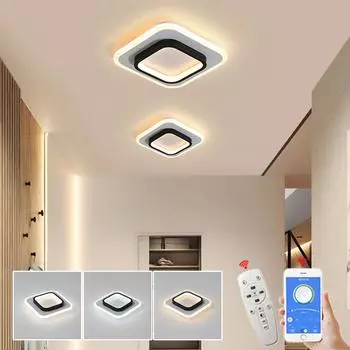 24 см современные светодиодные потолочные светильники для коридора, фойе, стены, спальни, домашнего декора, окрашенные в белый и черный цвет, светодиодное освещение, потолочный светильник Dimmable RC With APP
