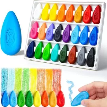 24 сменные капли воды не оставляют пятен для начальной школы подарок для празднования поступления в школу Мелок, цвета, мелок, форма, яркий, безопасный,