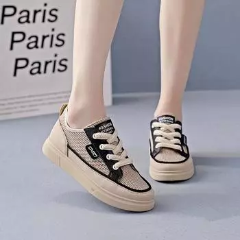 24 летние новые туфли Tide маленькие белые женские студенческие туфли для серфинга сетчатые дышащие спортивные повседневные туфли 101 35 чёрный