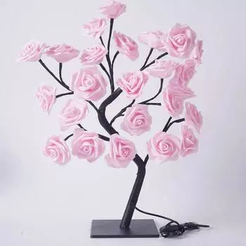 24 светодиодных светильника TreeLED с USB-разъемом, регулируемая форма настольной лампы, искусственная роза RoseTree, сказочный ночник для украшения дома на Рождество
