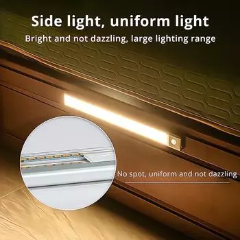 24 светодиодный USB-зарядный шкафчик, ночник, 5 В, датчик движения PIR, лампа для шкафа, кровати под интеллектуальным восприятием для лестницы в шкафу 24LED белый