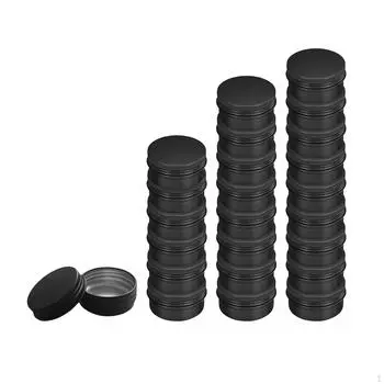 24 упаковки пустых портативных жестяных банок, косметических контейнеров, алюминиевых завинчивающихся крышек с крышками для макияжа