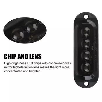 24 В 12 В Освещение Автомобильные Фары Грузовик Прицеп Проблесковые Лампы 4 Светодиодных Предупреждающих Индикатора Светодиодные Боковые Габаритные Фонари Универсальные Водонепроницаемые красный