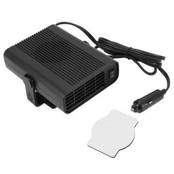 24 В автомобильный вентилятор с подогревом ABS, тихий, регулируемый на 360 градусов, с разъемом прикуривателя, лобовое стекло автомобиля чёрный