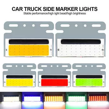24 В COB автомобиль грузовик боковые габаритные огни внешний сигнал индикаторная лампа предупреждающий задний фонарь 72 светодиода водонепроницаемый для автобуса автофургона кемпера синий