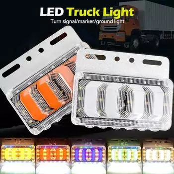 24 В светодиодные боковые габаритные огни передние и задние для грузовиков, кабина автофургон прицеп 1 шт желтый/красный/белый/зеленый/синий индикатор синий