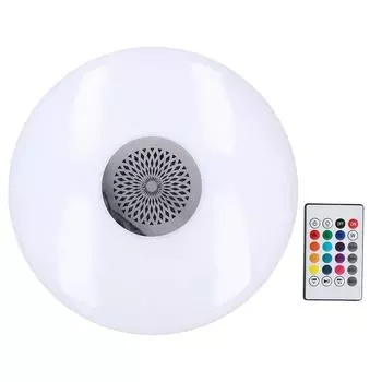 24 Вт E27 RGB музыкальная лампа с изменяющимися цветами и пультом дистанционного управления, умный музыкальный динамик, потолочный светильник 85?265В
