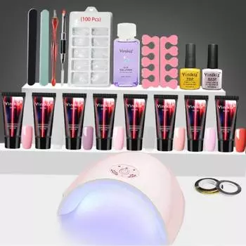 24 Вт УФ-лампа для сушки ногтей, гель, строительная модель, набор инструментов для удаления омертвевшей кожи с верхним основанием 4