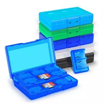 24-в-1 ящик для хранения игровых карт, держатель для карт памяти, совместимый для Switch Lite светло-синий