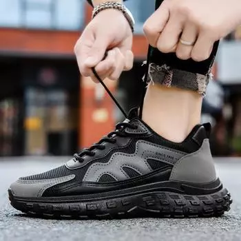 24 весенне-летние модные мужские кроссовки, универсальные кроссовки для бега, дышащие, легкие, повседневные, для папы, мужская спортивная обувь 39 серый