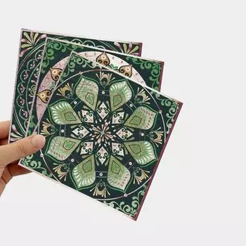 24 винтажных настенных наклейки с изображением мандалы, самоклеящиеся водонепроницаемые наклейки на плитку для кухни, настенная живопись в марокканском стиле для ванной комнаты