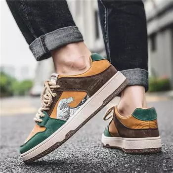 24 years of new skateboard shoes, low-top breathable casual shoes, foreign trade students, flat-bottomed trend casual board shoes, men 39 зелёный