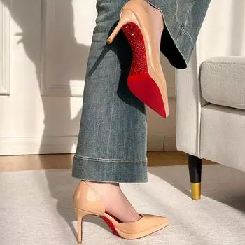 24C3 waterproof table test empty high heels women s large size high-end nude not tired feet fashion stiletto shoes 32