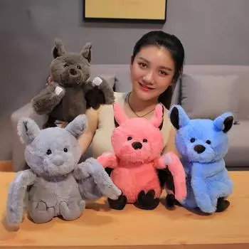 24 см Милая летучая мышь Плюшевые игрушки Мягкие игрушки Забавные животные Куклы Мягкая детская подушка для сна для детей Девочек Мальчиков Детей День рождения Рождественский подарок 24CM розовый