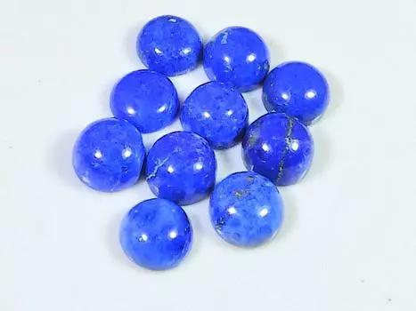 24Ct Natural Blue Lapis Lazuli Round Cabochon Loose Gemstone 10Pcs Lot 8X8MM RQ-1873