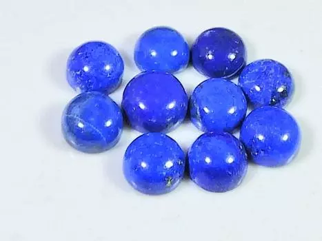 24Ct Natural Blue Lapis Lazuli Round Cabochon Loose Gemstone 10Pcs Lot 8X8MM RQ-1864
