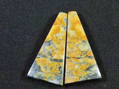 24Cts. Натуральная яшма Малигано (12 мм X 28 мм каждый) Пара необычных кабошонов SK-2776