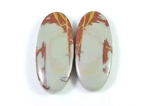 24Cts. Natural Noreena Jasper (12mm X 28mm each) Oval Cabochon Match Pair SK-2719