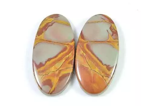 24Cts. Natural Noreena Jasper (13mm X 27mm each) Oval Cabochon Match Pair SK-2716