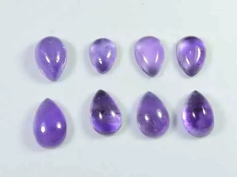 24Cts. Натуральный аметист грушевидный кристалл кабошон драгоценный камень 08 шт. лот 08X12MM RQ-1789