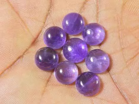 24Cts. Натуральный аметист круглый кристалл кабошон драгоценный камень 08 шт. лот 9X9MM RQ-1815