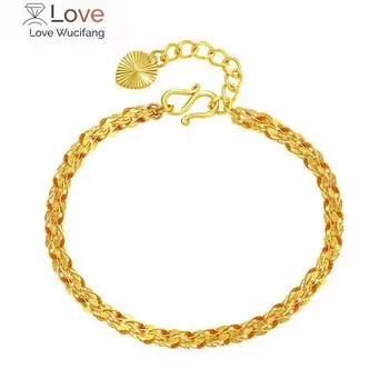 24K Gold Phoenix Tail Jewelry Дамский ретро нишевый дизайн полый индивидуальный браслет