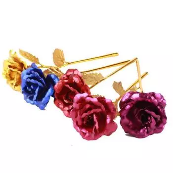 24K позолоченная фольга роза искусственный цветок на день святого валентина матери жене подарок 25X8X8см искусственная роза украшение для дома розы красного