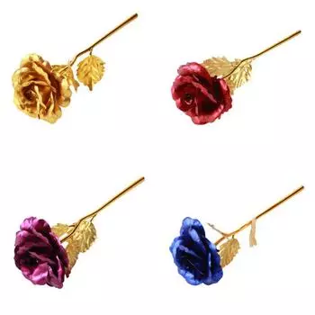 24K золотая искусственная роза искусственный цветок День матери золотой