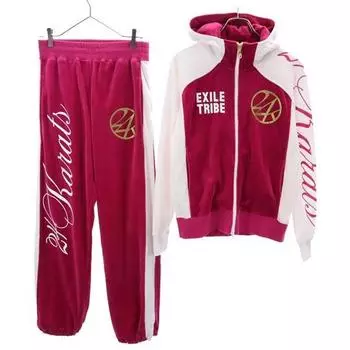 24KARATS Exile Tribe Long sleeve jersey jacket Setup 150 Pink x White Kid s Used