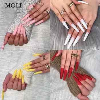 24PC Накладные ногти Наклейки на ногти Нажмите на полное покрытие Накладные ногти