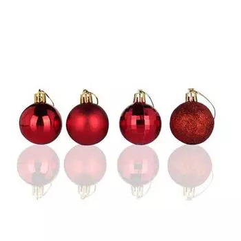 24Pcs 40mm Christmas Xmas Tree Ball Bauble Hanging Home Party Ornament Decor Xmas Hanging Tree Pendants Home Party Decor белый