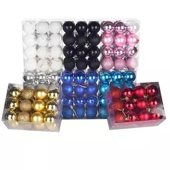 24Pcs 40mm Christmas Xmas Tree Ball Bauble Hanging Home Party Ornament Decor Xmas Hanging Tree Pendants Home Party Decor белый