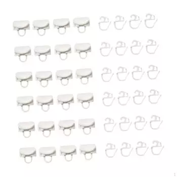 24Pcs Curtain Track Hooks, Hook and Glider Hanging Drapery Hooks for Shower Window