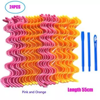 24 шт. DIY бигуди для волос в форме улитки, а не волны, спиральные круглые кудри, мягкие бигуди для волос, гибкие аксессуары для волос